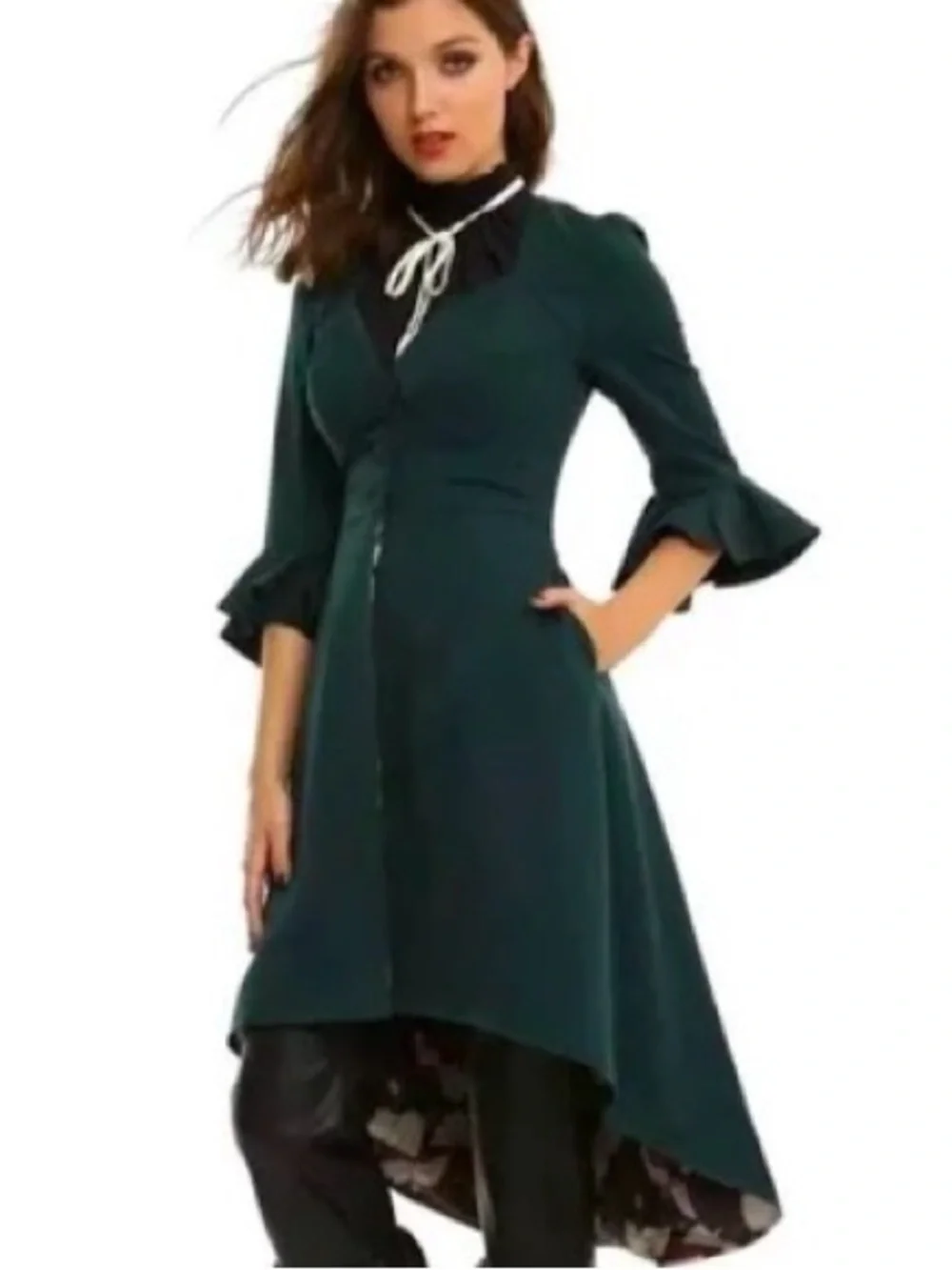 Harry Potter Hot Topic Textbook Overcoat Women Size XL Green Jacket Coat Corset